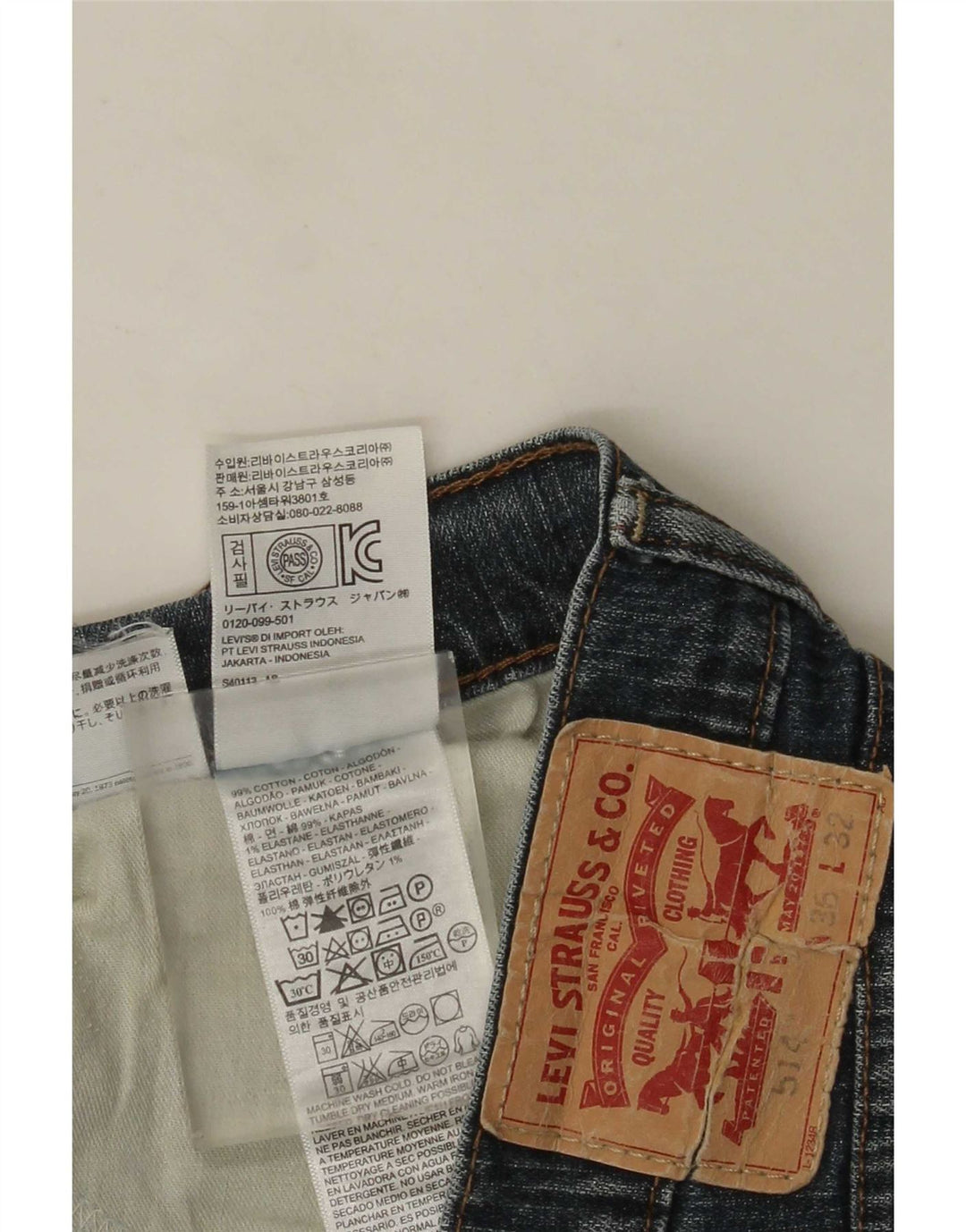 Levi's Masculino 514 Straight Jeans W36 L32 Azul Algodão