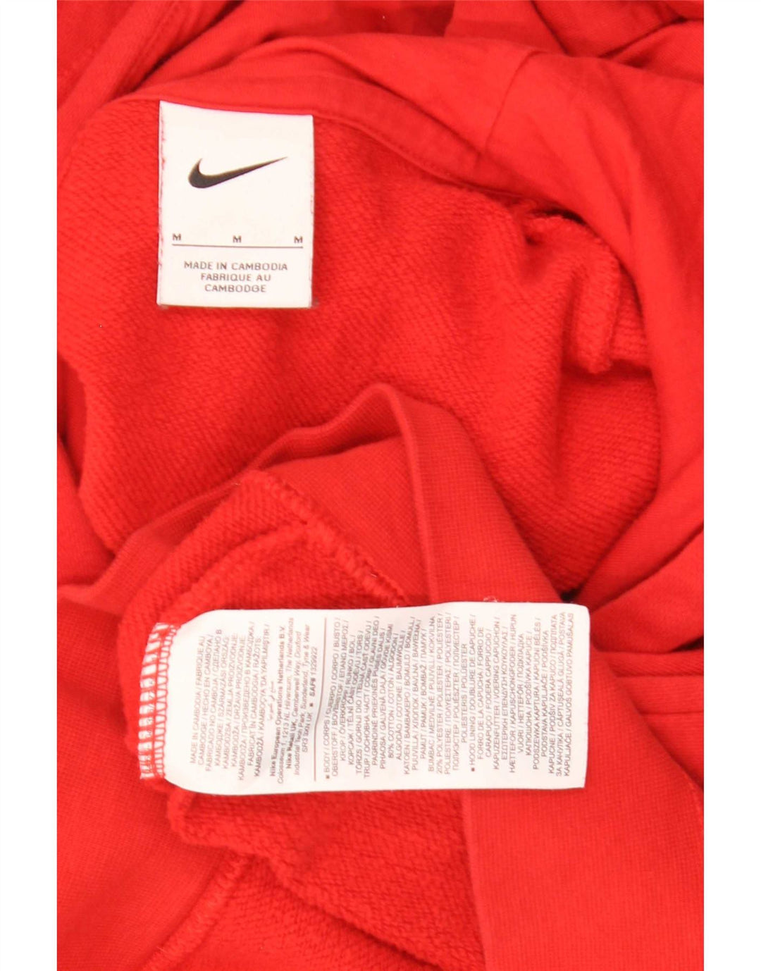 Nike Mens Hoodie Jumper Médio Algodão Vermelho