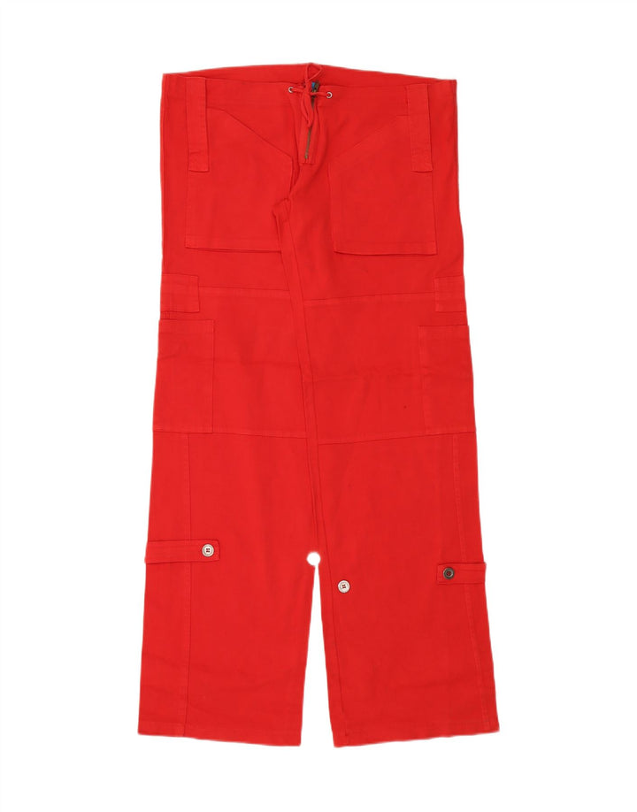 VINTAGE Womens Wide Leg Cargo Trousers W38 L33 Red Cotton Vintage Vintage and Second-Hand Vintage from Messina Hembry 