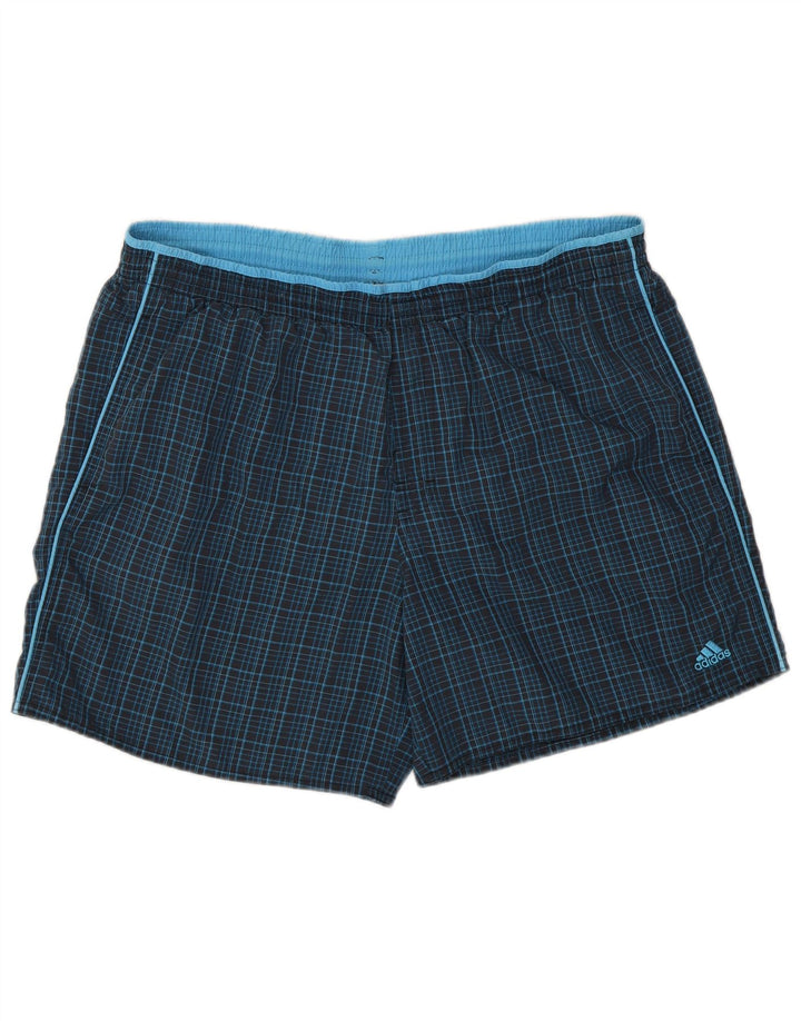 Shorts de natação masculino Adidas XL azul marinho xadrez poliamida
