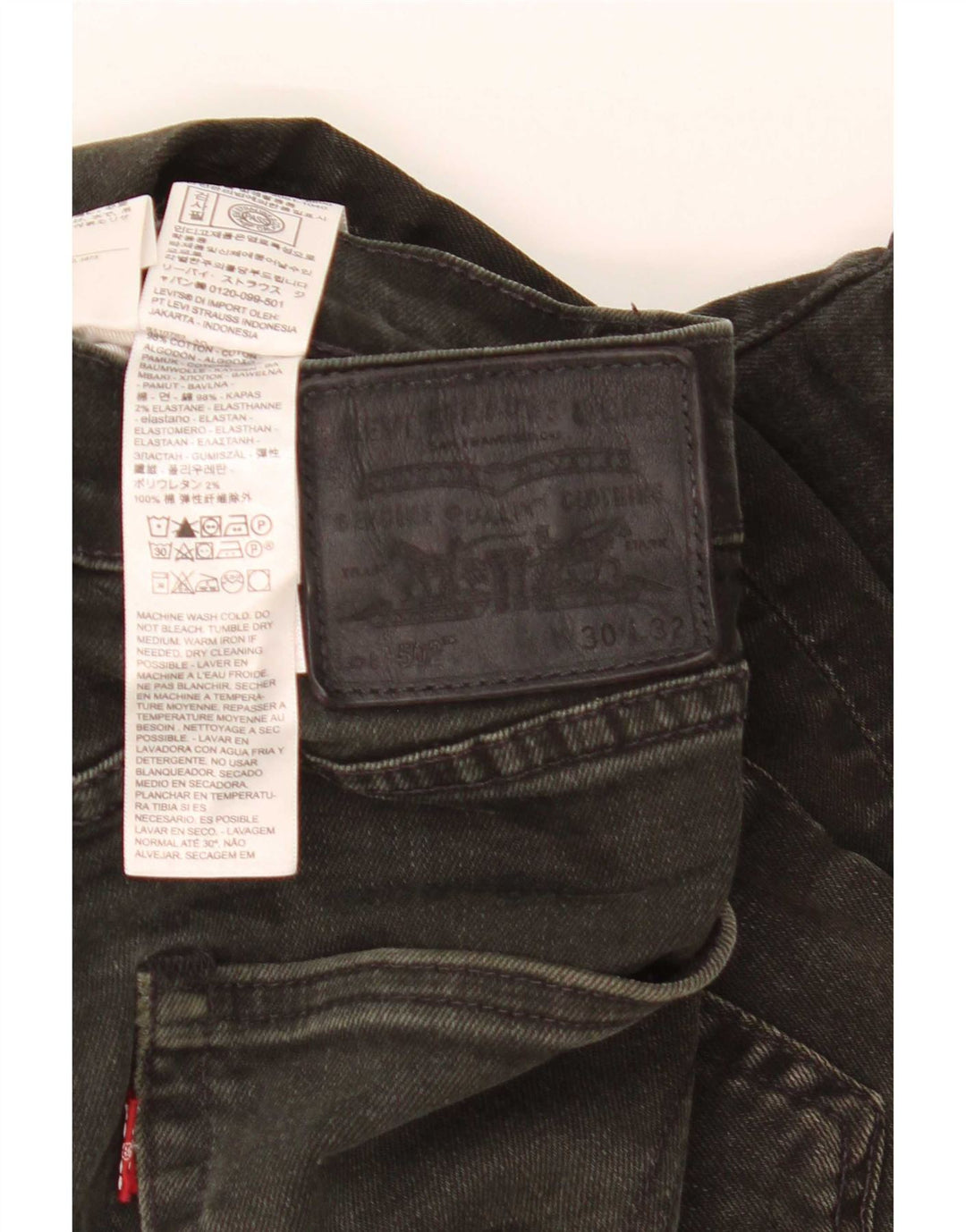 Levi's Masculino 502 Straight Jeans W30 L32 Algodão Preto