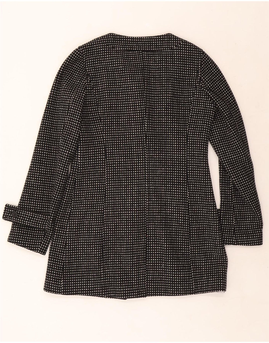 Sobretudo feminino Phard UK 12 poliéster manchado preto médio