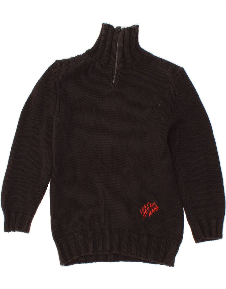 LEVI'S Girls Zip Neck Jumper Sweater 5-6 Years Black Cotton Vintage Levi's and Second-Hand Levi's from Messina Hembry 