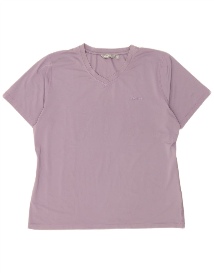 Camiseta feminina Rohan UK 16 grande poliéster roxo