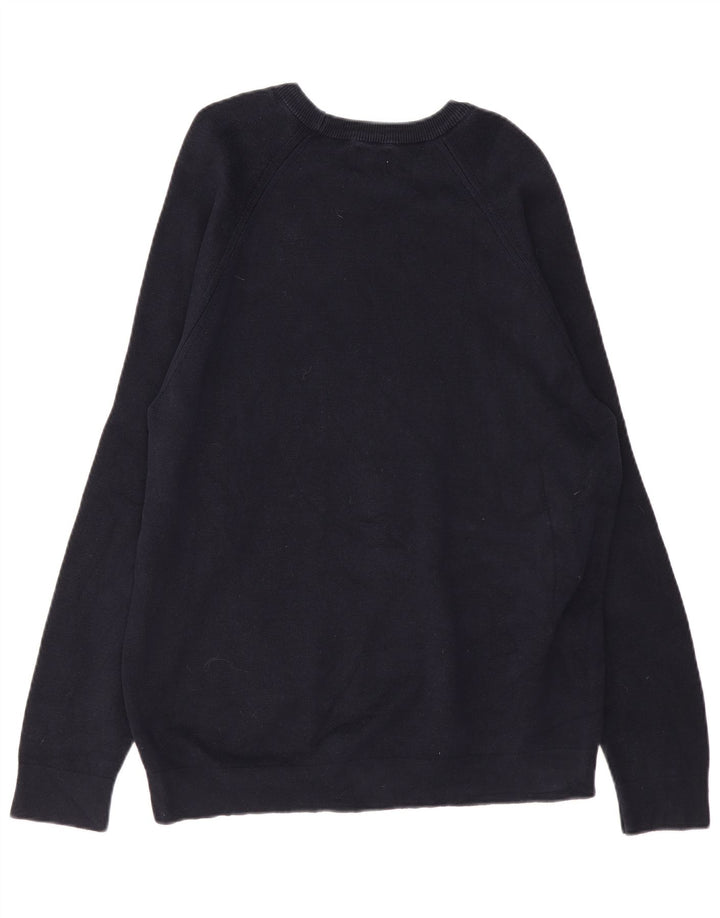 Suéter masculino ZARA com gola canoa XL algodão azul marinho