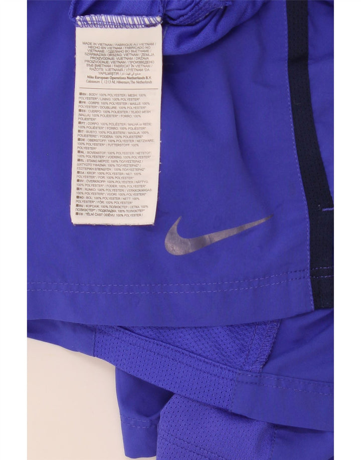 Shorts esportivos masculinos Nike médio azul marinho colorblock poliéster