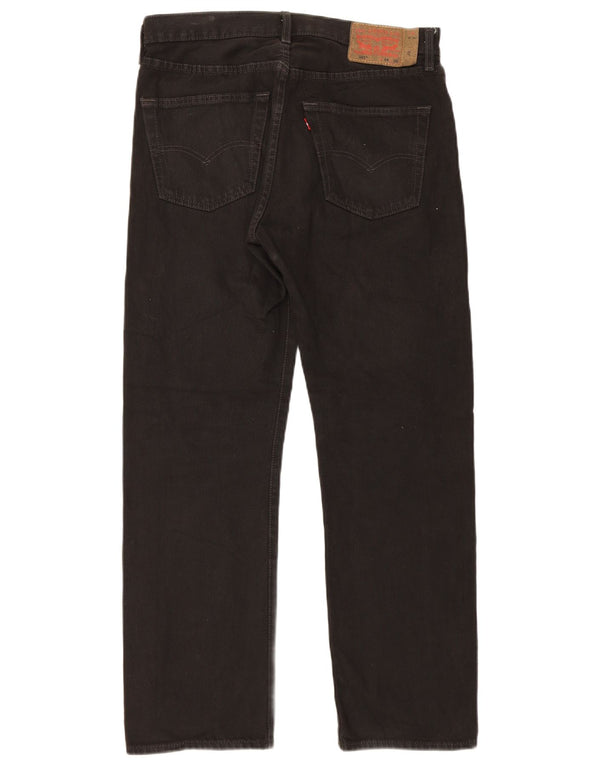 Jeans Levis 501 Straight Masculino W34 L30 Algodão Preto