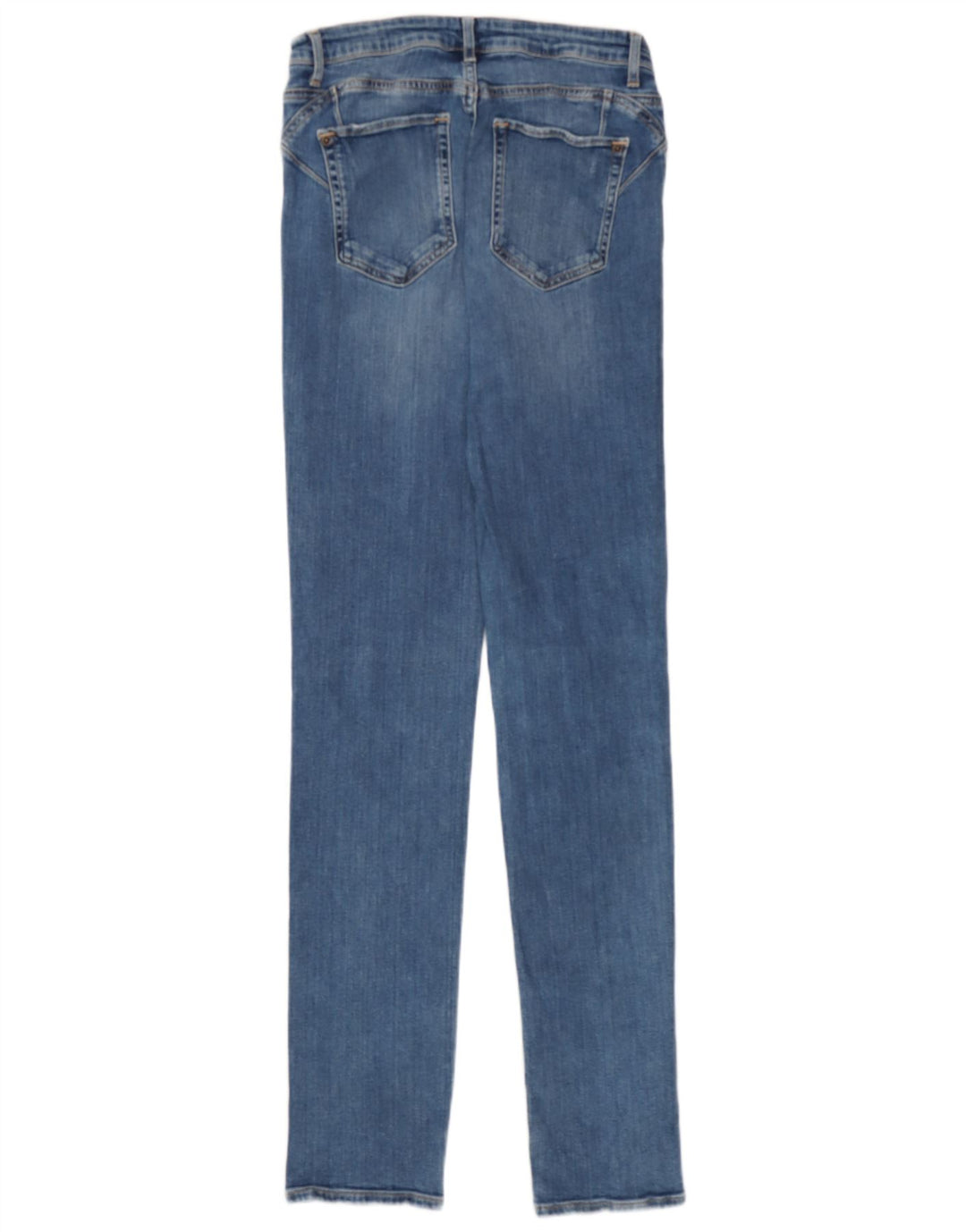 Jeans femininos longos e retos White Stuff UK 12 médio W30 L32 azul