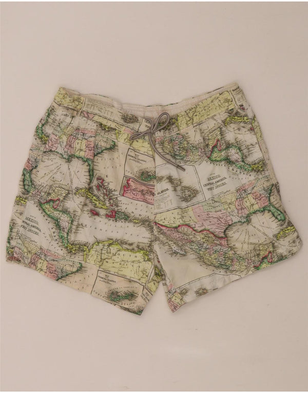 Shorts de natação masculino com padrão abstrato Saint Barth 2XL multicolorido