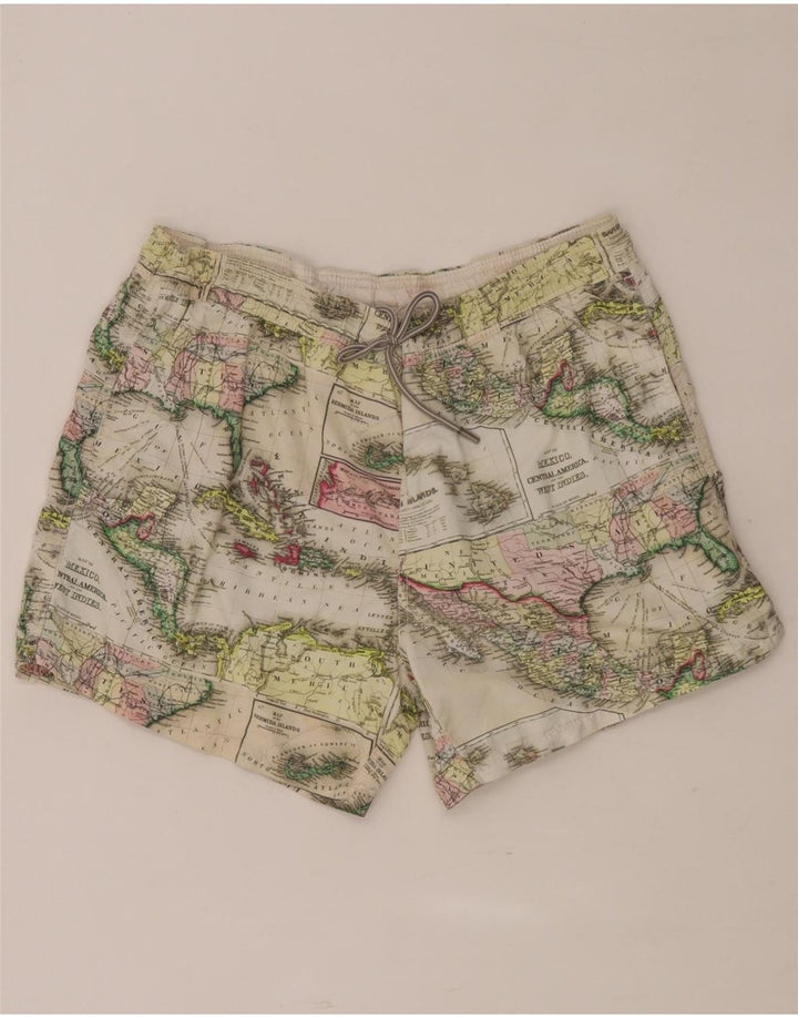Shorts de natação masculino com padrão abstrato Saint Barth 2XL multicolorido