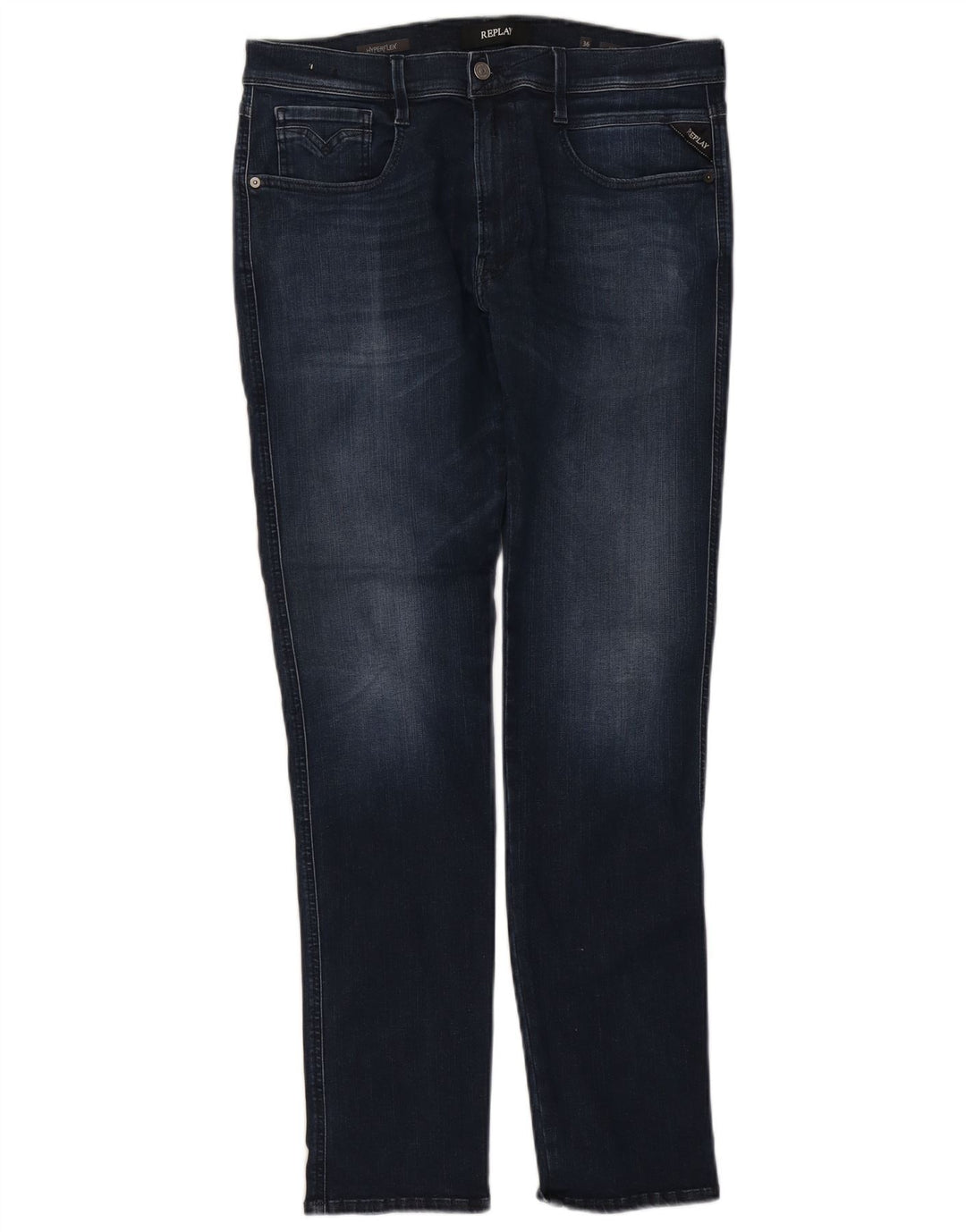 Jeans REPLAY feminino Flex Slim W36 L34 azul marinho algodão