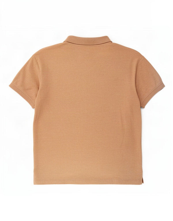 Camisa polo masculina Tommy Hilfiger grande algodão bege