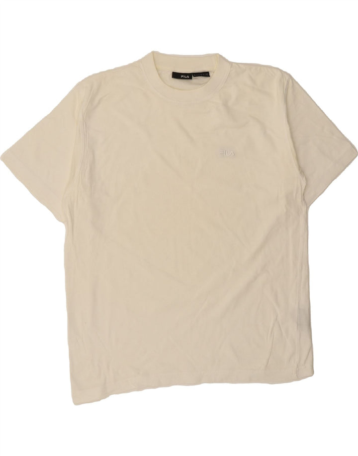 FILA Mens T-Shirt Top Medium White Cotton Vintage Fila and Second-Hand Fila from Messina Hembry 