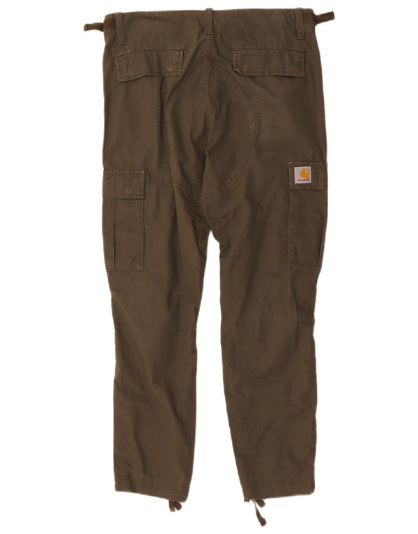 Calça Carhartt Feminina Slim Cargo W29 L26 Algodão Cáqui