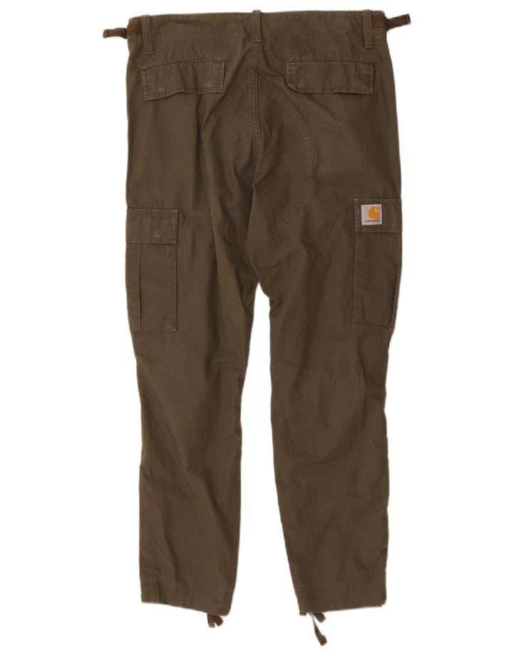 Calça Carhartt Feminina Slim Cargo W29 L26 Algodão Cáqui
