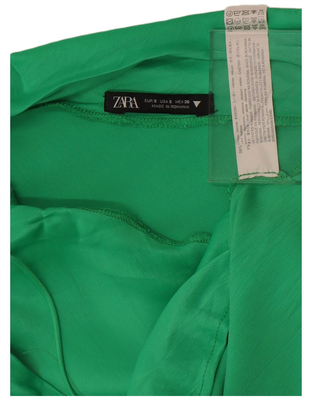 Vestido feminino Zara Halter UK 10 pequeno viscose verde