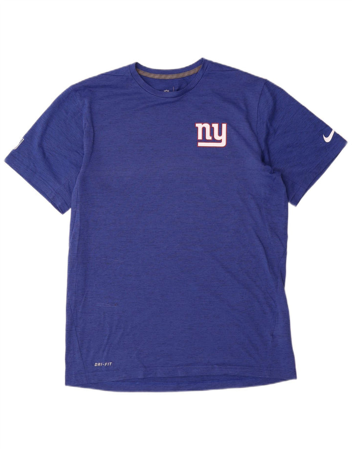 Camiseta gráfica masculina NIKE Top médio azul poliéster