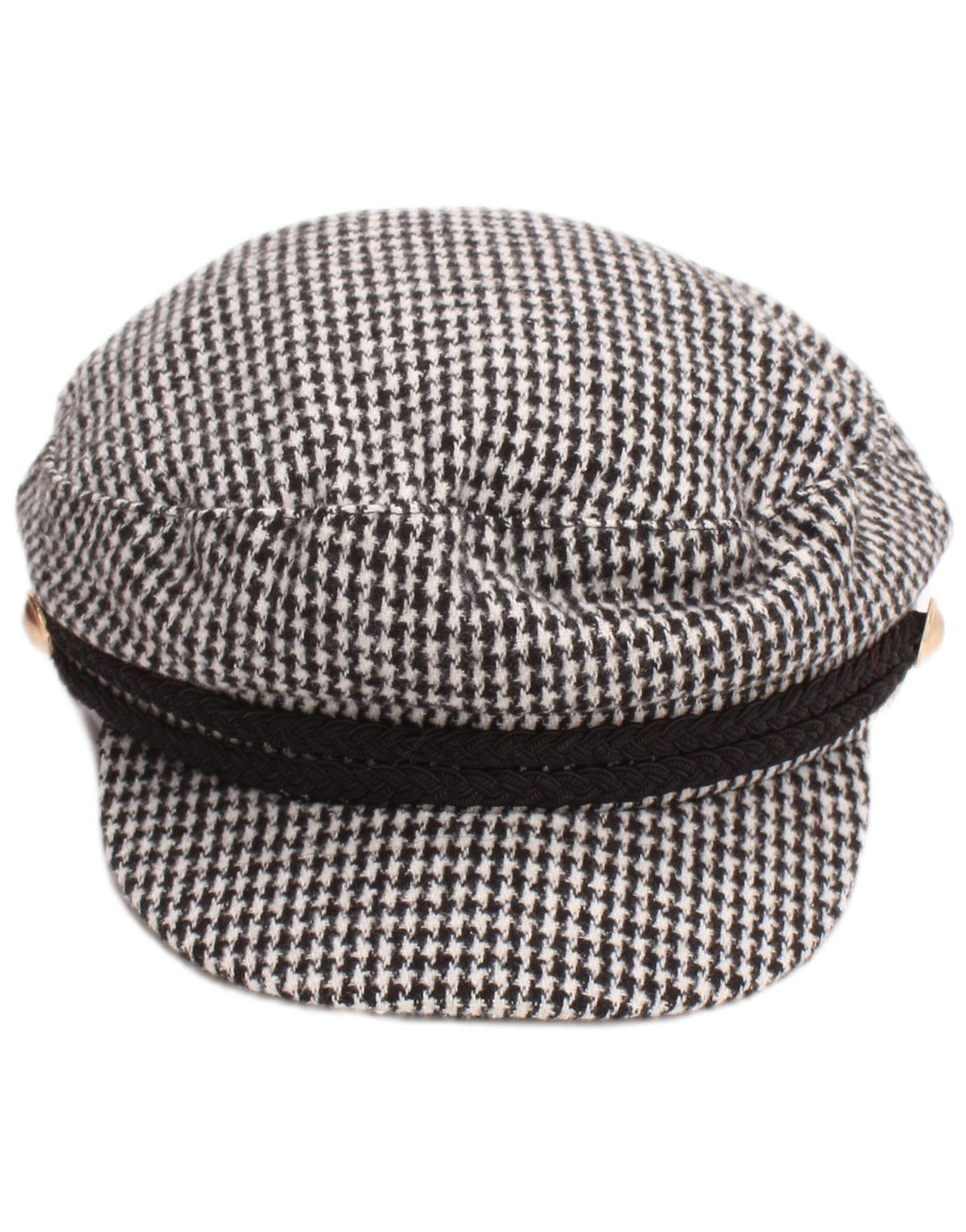 Zara Boné Newsboy Feminino Pequeno Preto Houndstooth