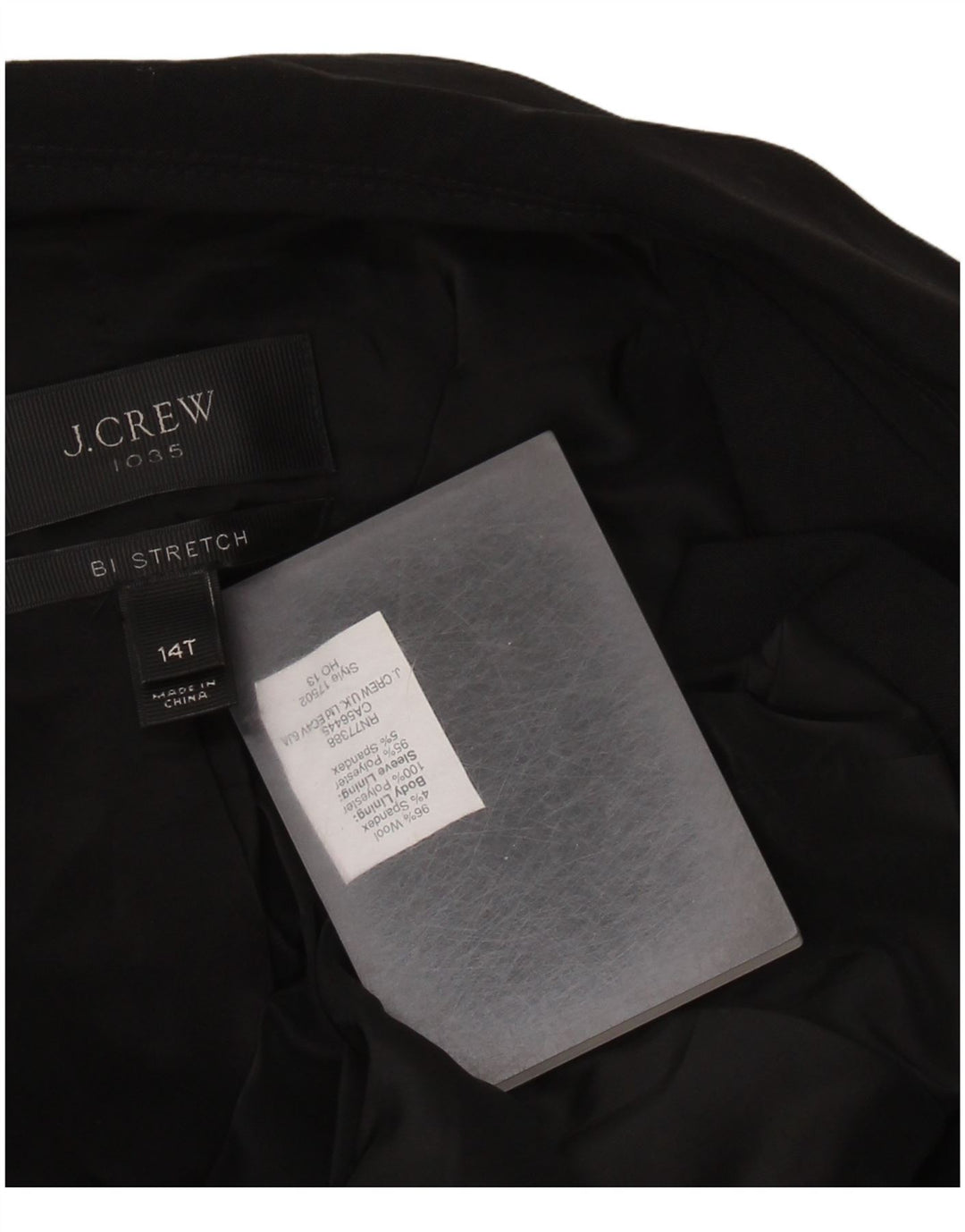J. CREW Jaqueta blazer feminina de 2 botões US 14 XL lã preta