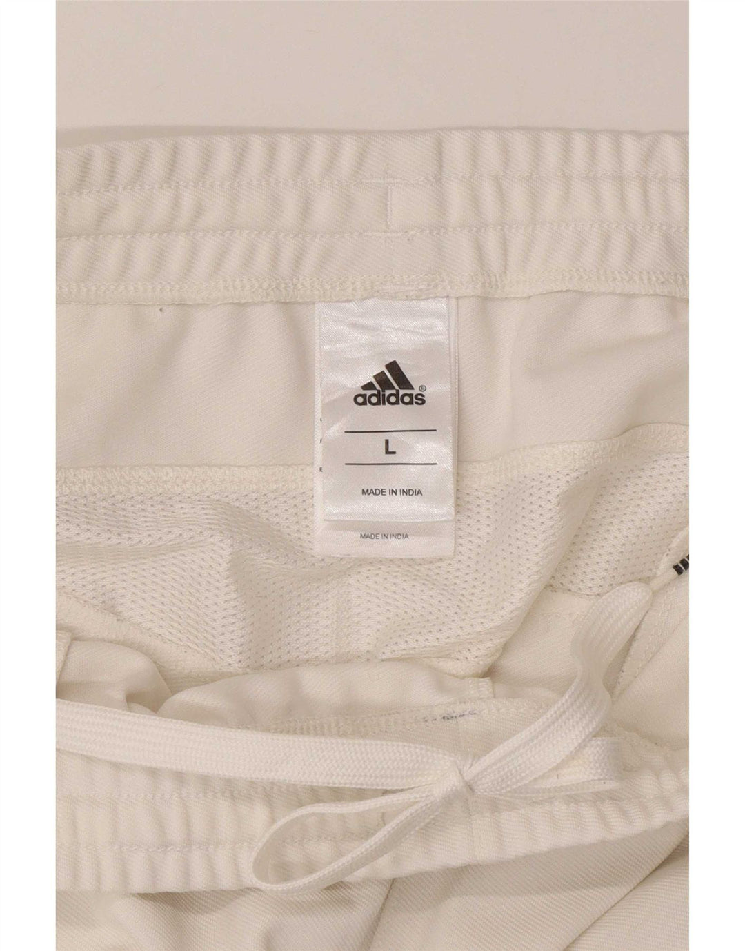 Calça de treino masculina Adidas grande poliéster branco