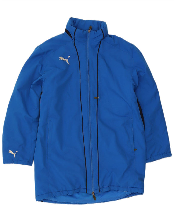 Casaco corta-vento masculino Puma com capuz UK 38 bloco colorido azul médio