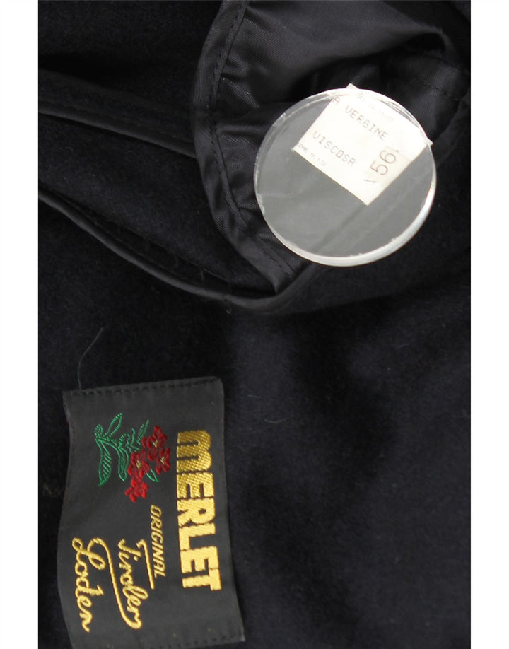 Sobretudo masculino Merlet IT 56 3XL lã virgem azul marinho