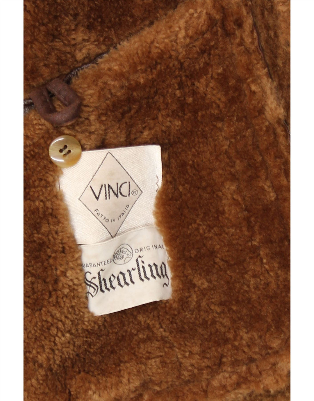 Jaqueta masculina Vinci Shearling UK 40 grande marrom shearling