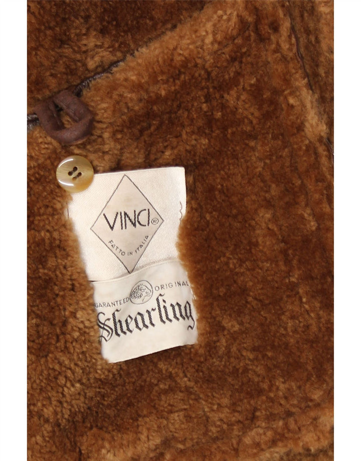 Jaqueta masculina Vinci Shearling UK 40 grande marrom shearling