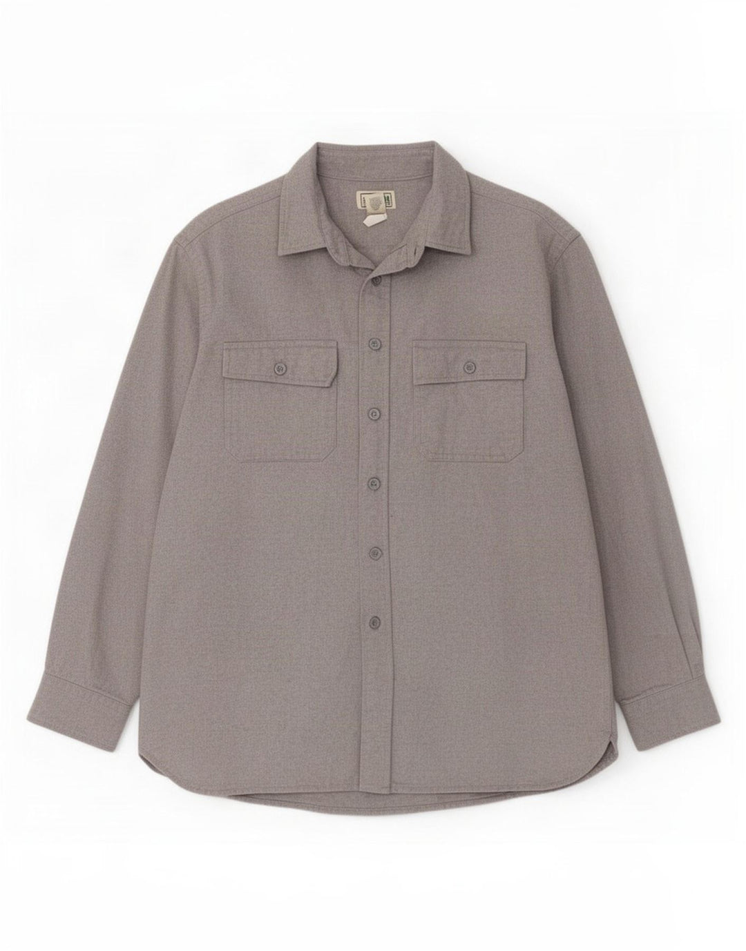 Camisa masculina de flanela L.L.Bean algodão cinza médio