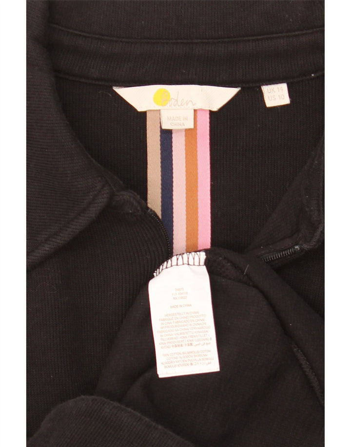 Vestido jumper feminino BODEN Reino Unido 14 algodão preto médio