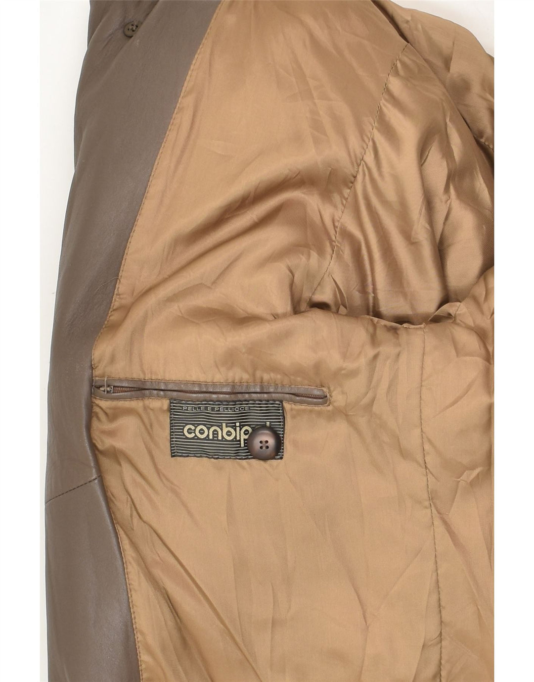 Jaqueta de couro masculina CONBIPEL IT 46 pequena couro marrom