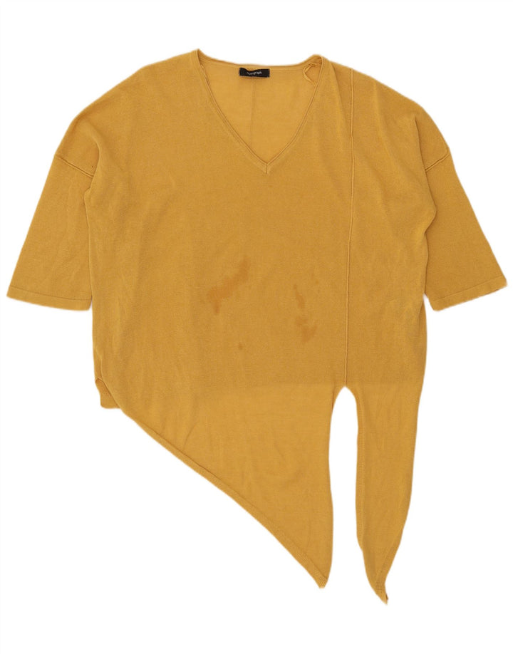 Blusa feminina Marks & Spencer Autograph Crop oversized Reino Unido 14 grande ouro