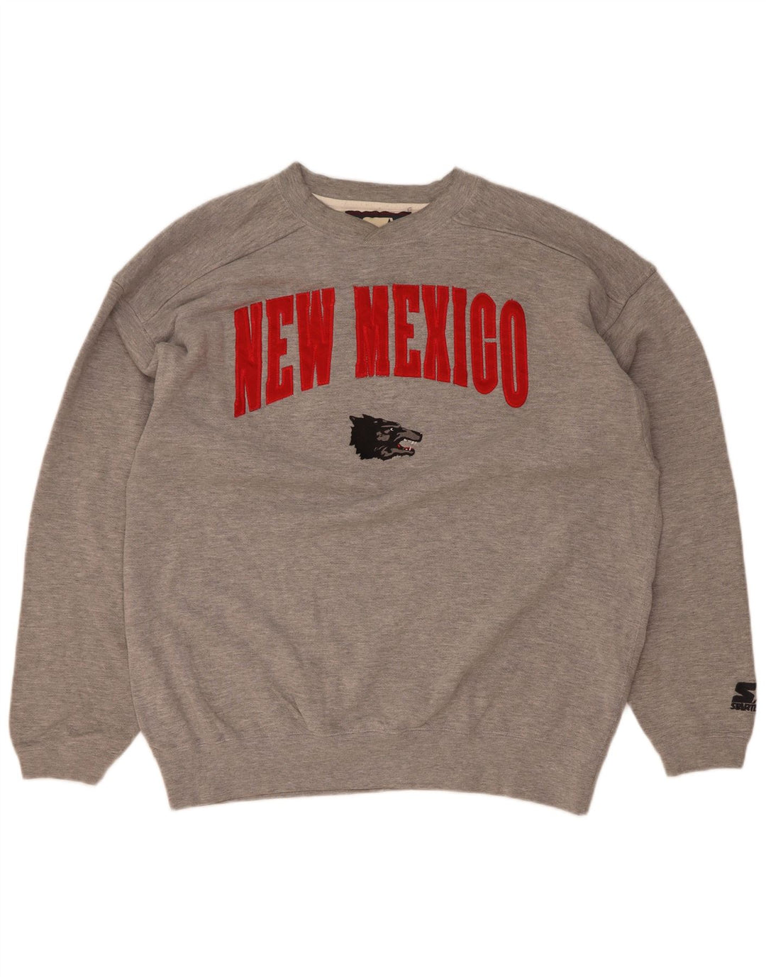 Starter Mens New Maxico State Graphic Moletom Jumper Grande Cinza Salpicado