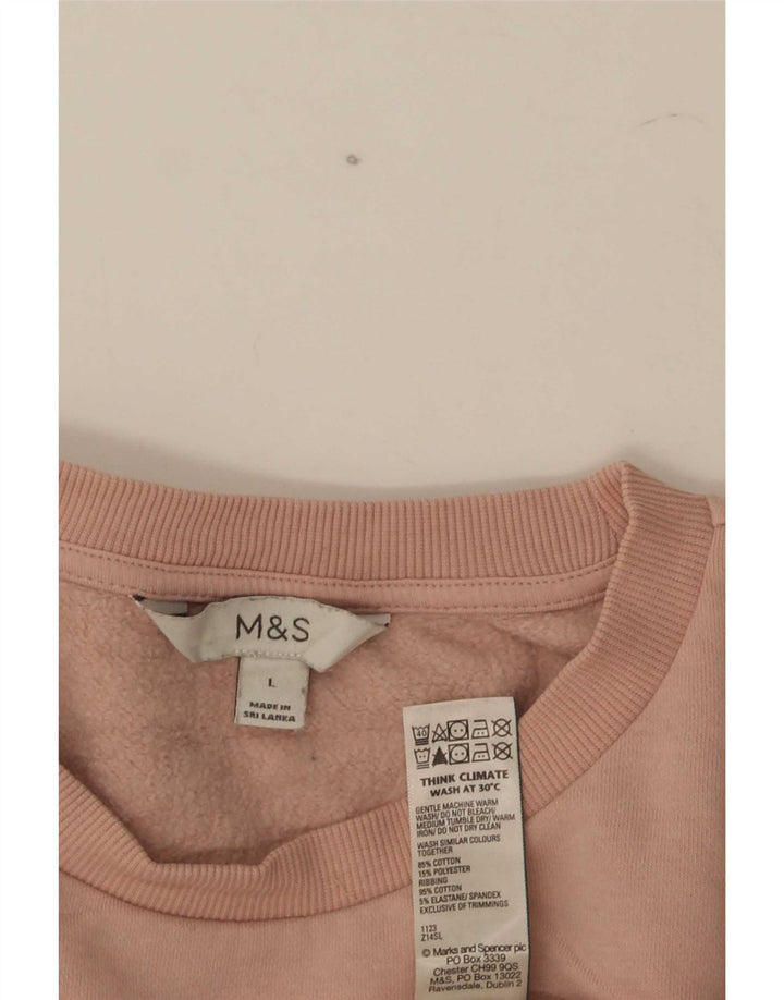 Suéter feminino Marks & Spencer grande tamanho Reino Unido 16 grande algodão rosa