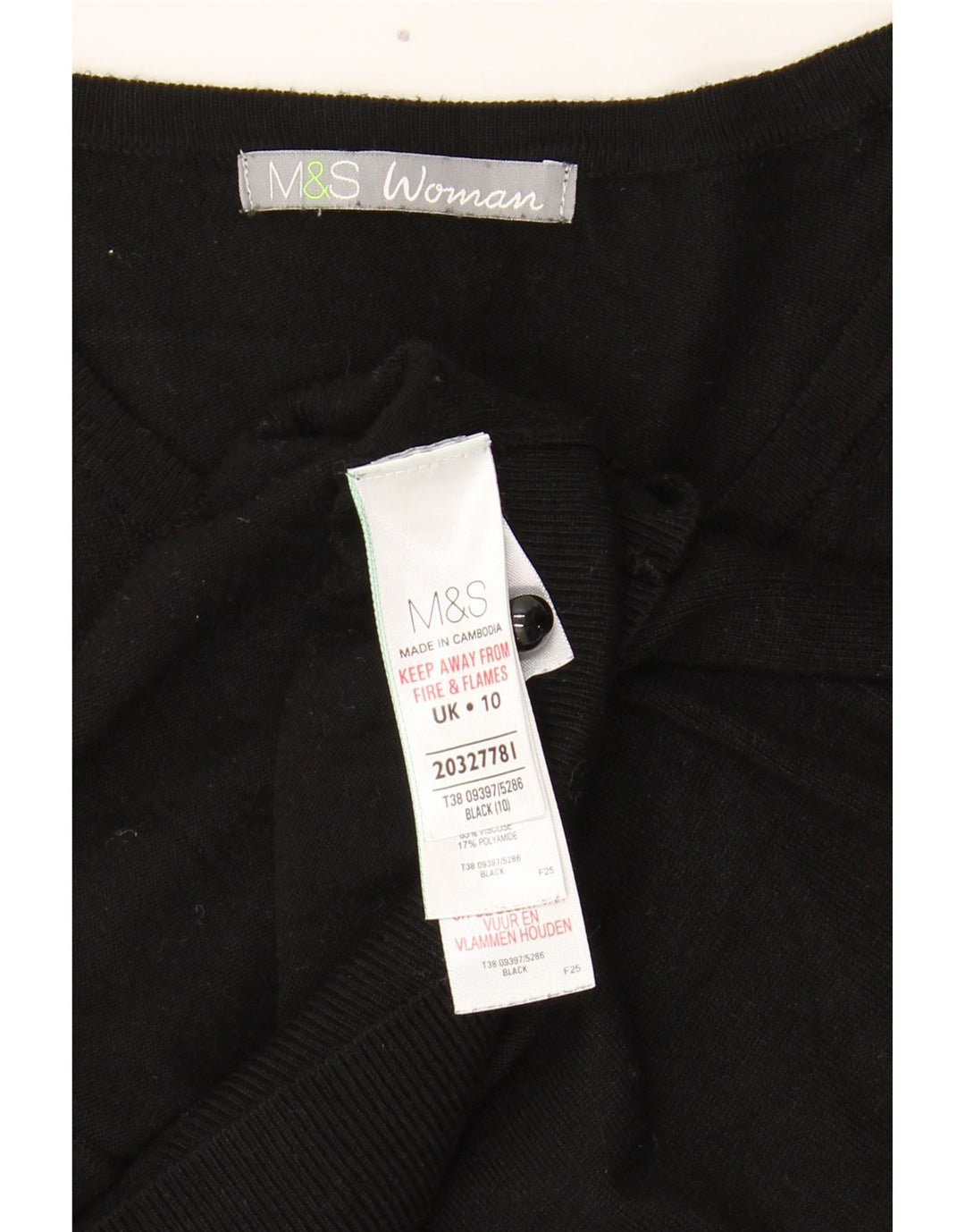 Suéter cardigã feminino Marks & Spencer Reino Unido 10 pequeno viscose preta