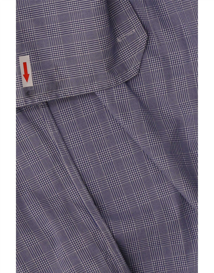 Camisa formal masculina Tommy Hilfiger tamanho 15 1/2 médio azul houndstooth