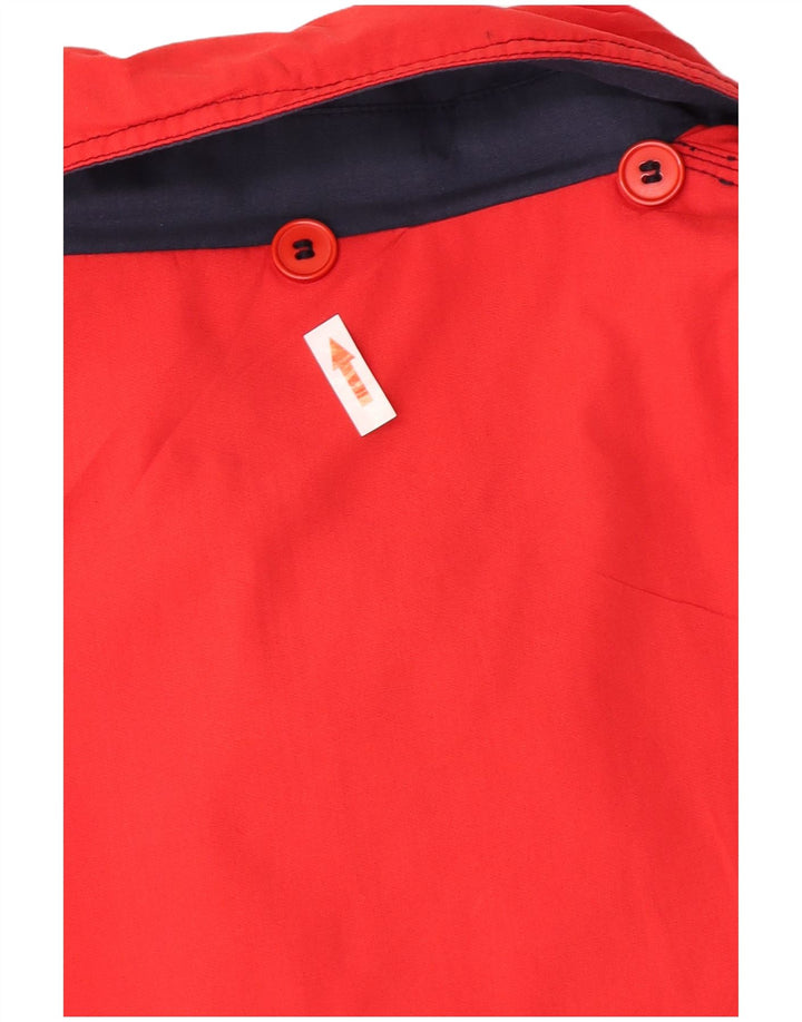 Jaqueta utilitária feminina vintage UK 18 XL poliéster vermelho