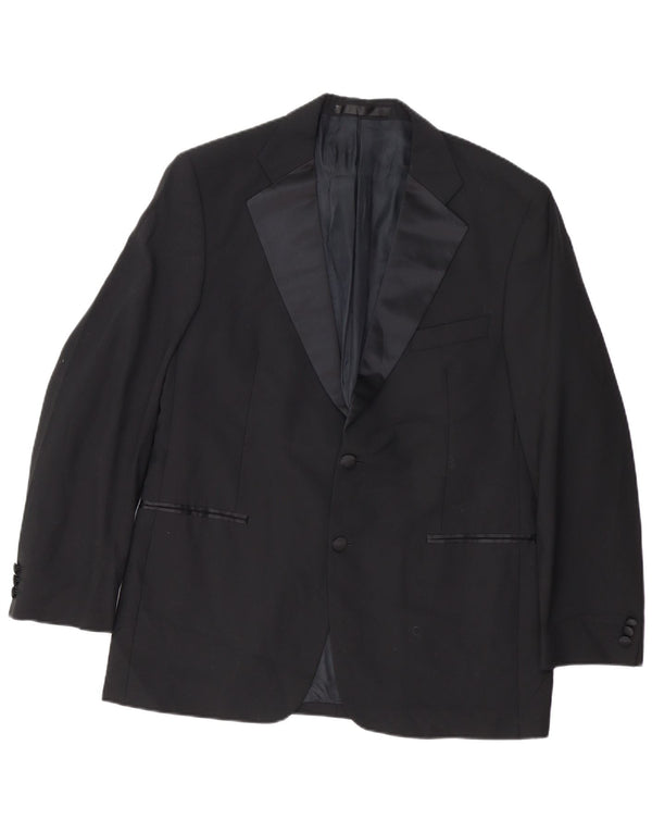 Jaqueta blazer masculina de 2 botões Marks & Spencer Reino Unido 38 lã preta média