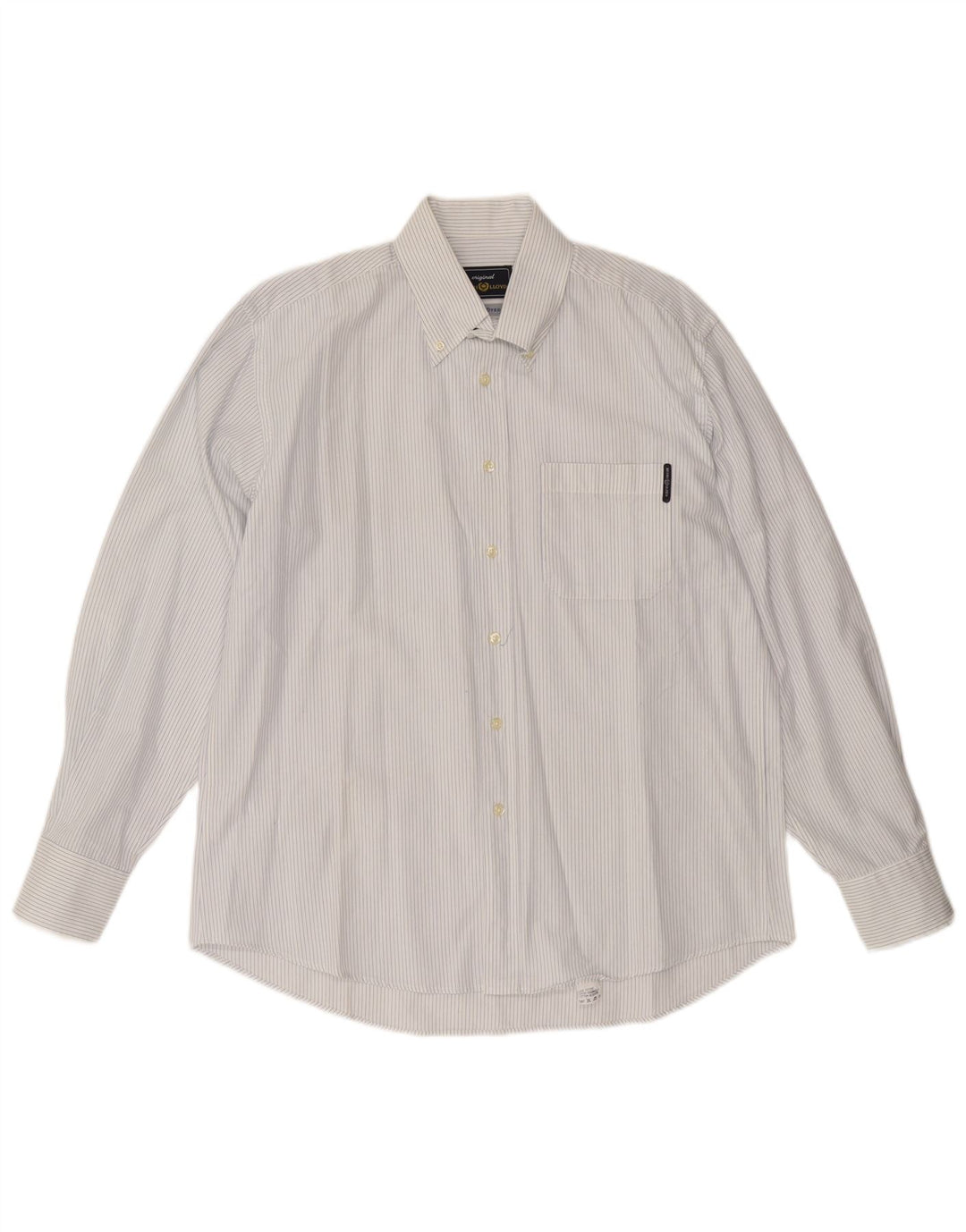 HENRI LLOYD Camisa masculina grande de algodão listrado branco