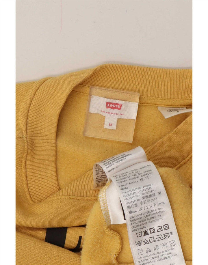 Levi's Womens Oversized Crop Graphic Moletom Jumper Reino Unido 14 Médio Amarelo