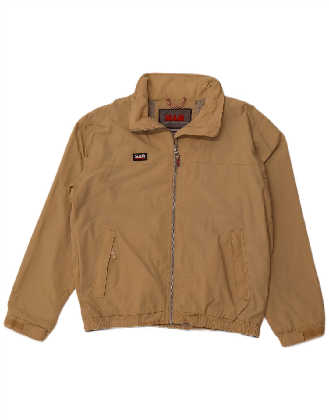 Jaqueta de chuva SLAM masculina UK 42 XL bege nylon