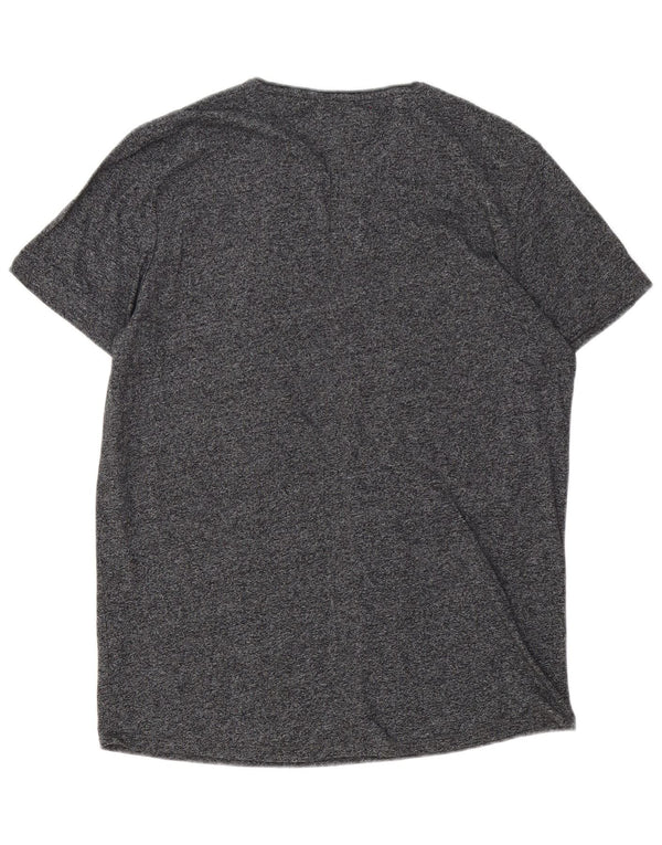Camiseta masculina Tommy Hilfiger Slim Fit grande cinza manchada