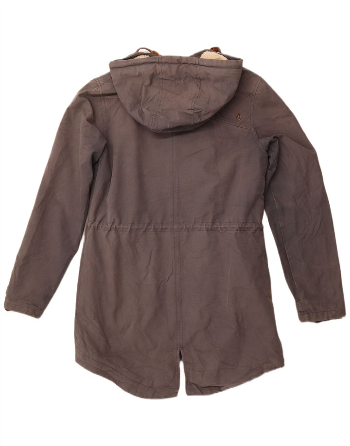 Jaqueta feminina Sherpa Parka com capuz VOLCOM US 10 grande algodão cinza