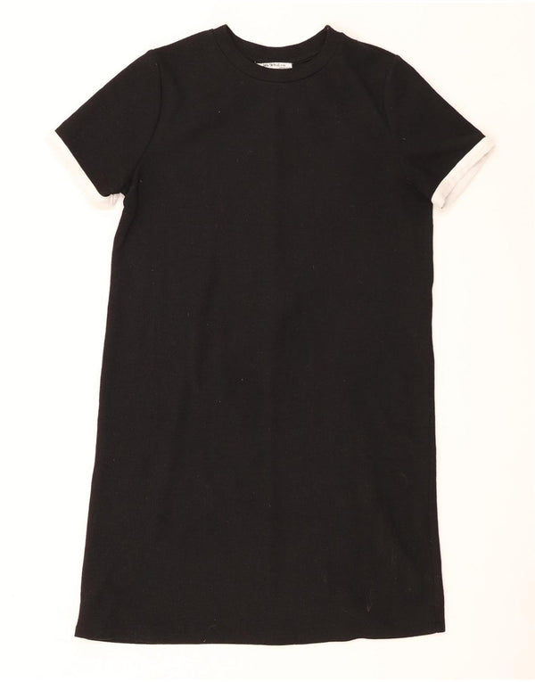 Vestido feminino Trafaluc da Zara Reino Unido 10 pequeno bloco colorido preto