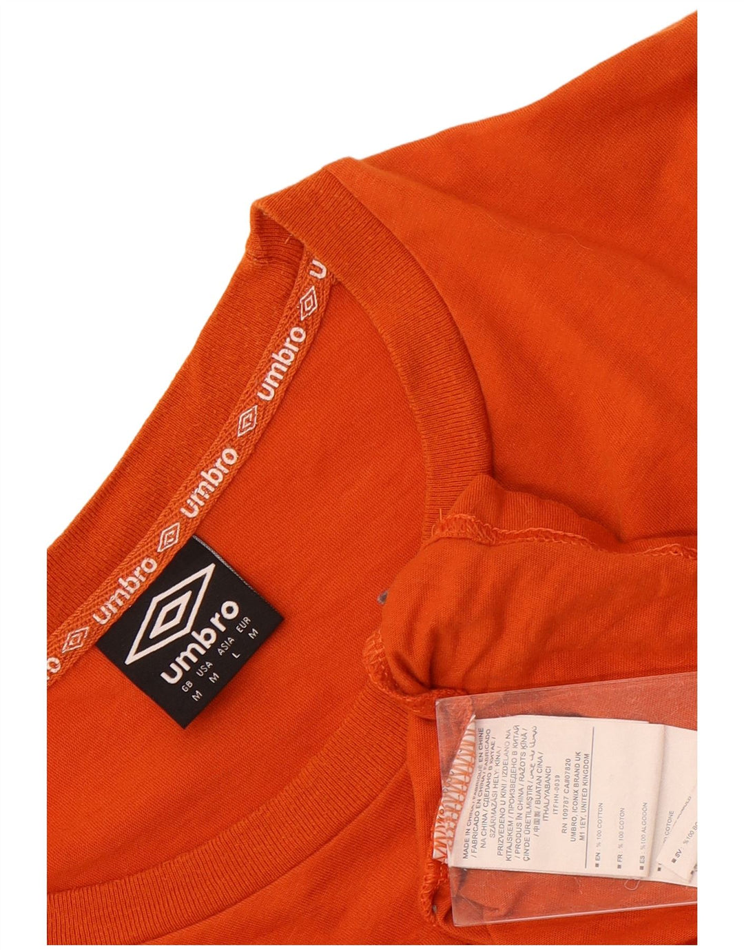 Camiseta masculina gráfica Umbro Top médio algodão laranja