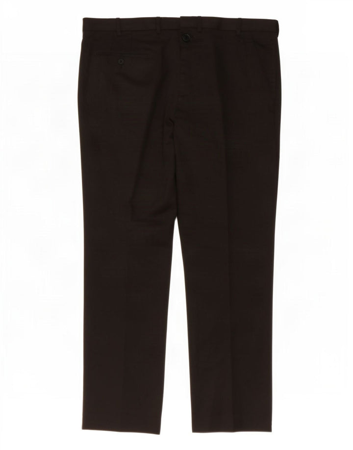 Calça masculina de terno regular Marks & Spencer W40 L31 poliéster preto