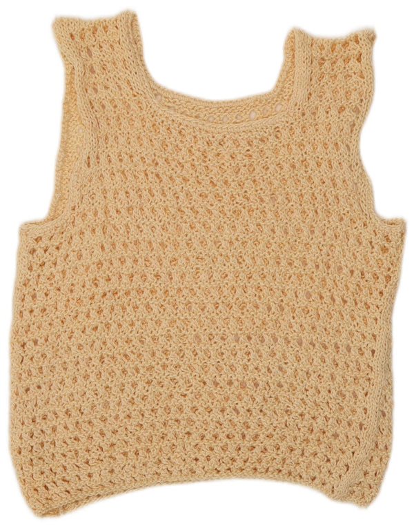 Colete transparente feminino vintage UK 12 bege médio