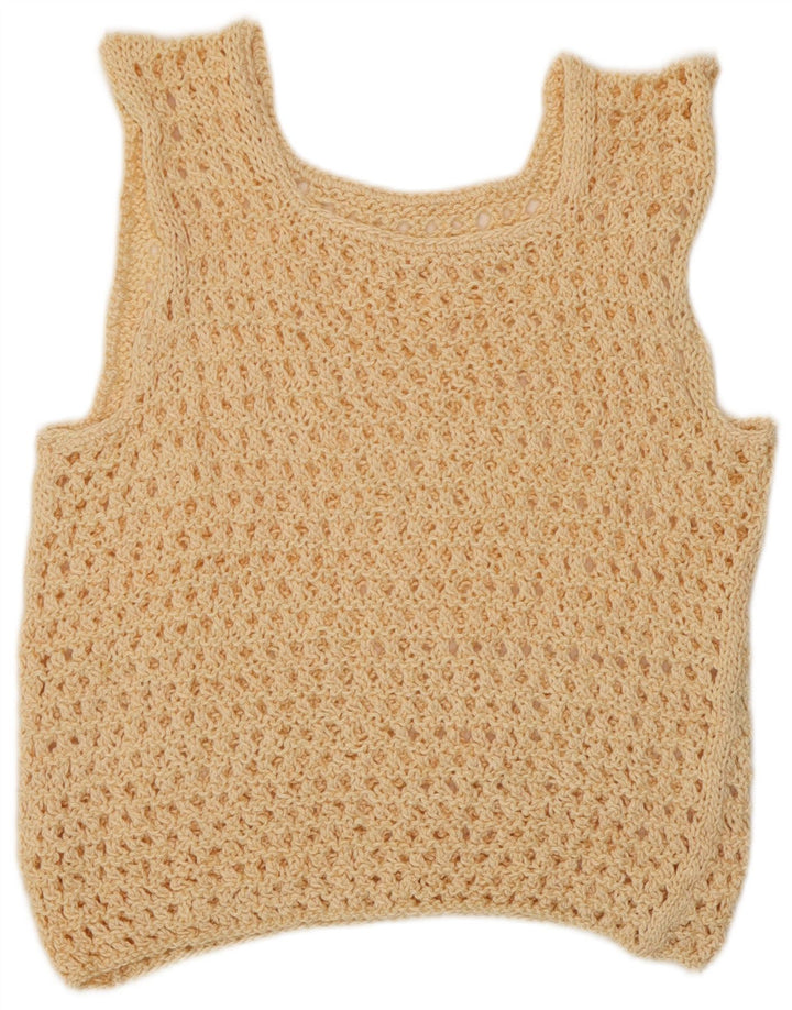 Colete transparente feminino vintage UK 12 bege médio