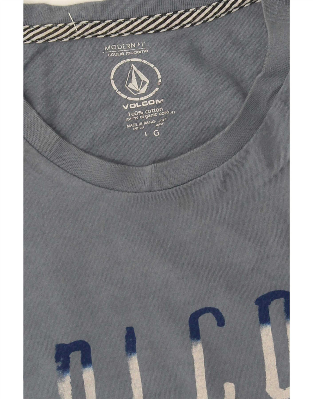 Camiseta masculina Volcom Modern Fit Graphic grande algodão azul