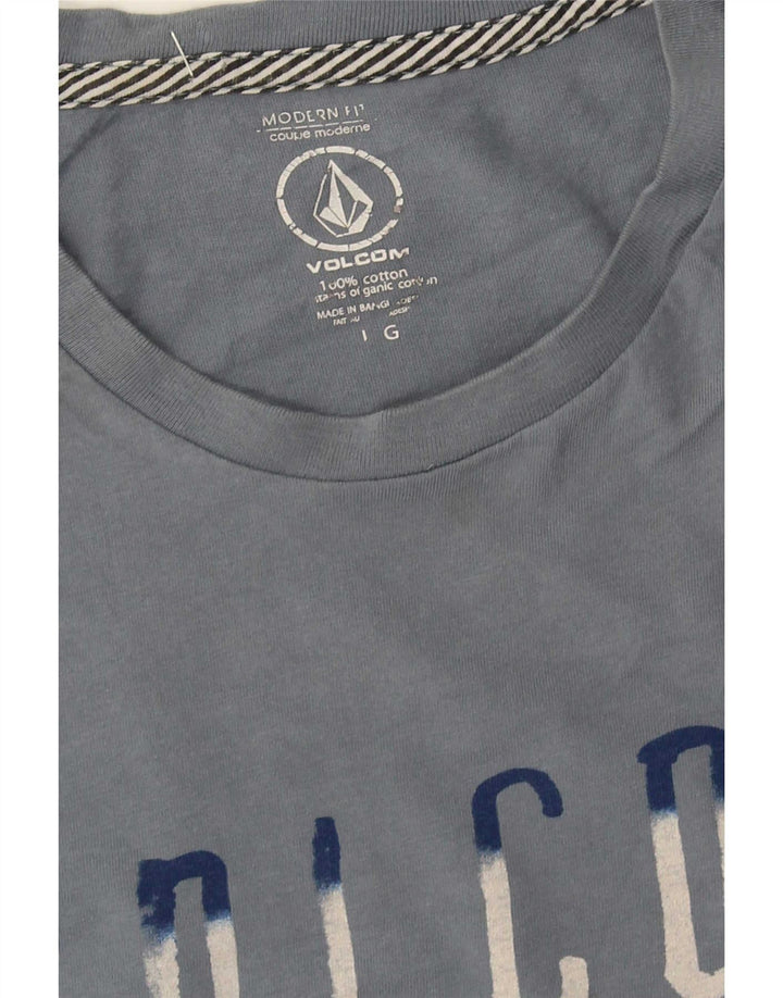 Camiseta masculina Volcom Modern Fit Graphic grande algodão azul